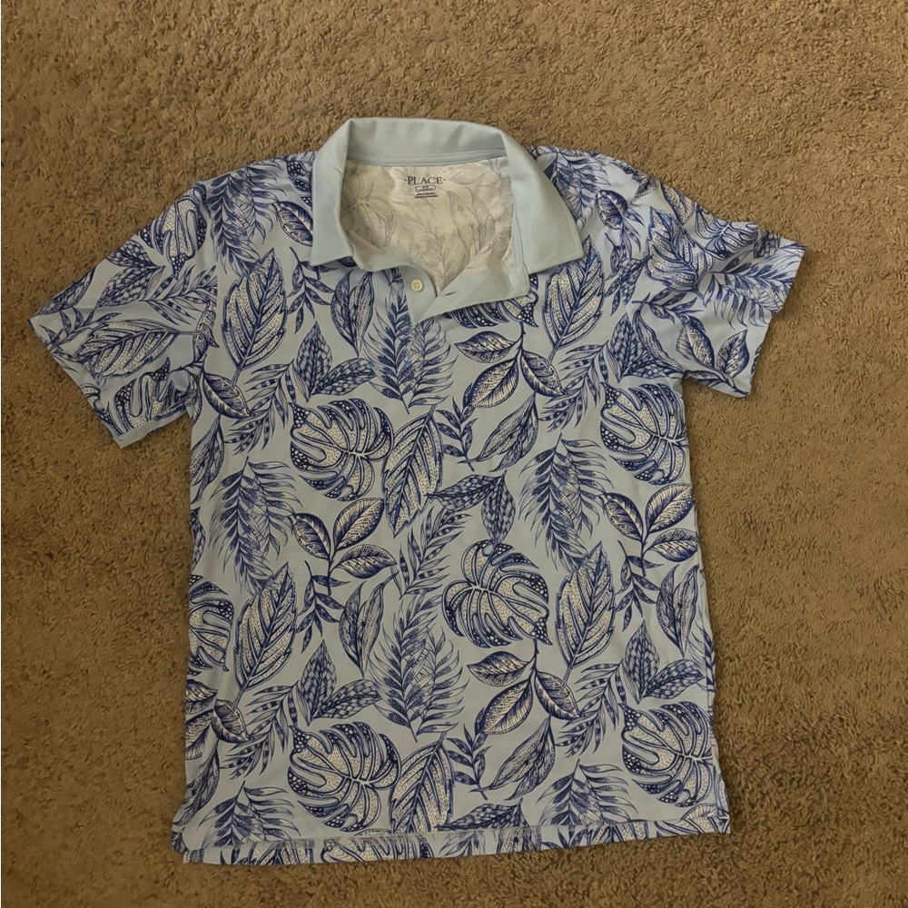 The Children's Place family matching blue fauna flora shirt